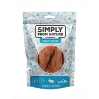 SIMPLY FROM NATURE Meat Strips Recompensa caine din carne iepure si morcovi 80 g