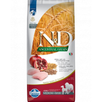 FARMINA N&amp;D Ancestral Grain Adult Medium/Maxi Sac hrana uscata caini talie medie sau mare, cu pui si rodie 12 kg