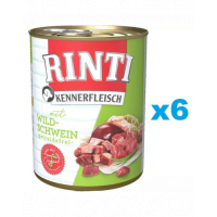 RINTI Kennerfleisch Wild boar carne de mistret 6x800 g hrana caine