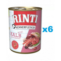 RINTI Kennerfleisch Veal carne de vitel 6x800 g hrana caine