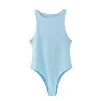 Body pentru femei cu bretele largi albastru deschis S