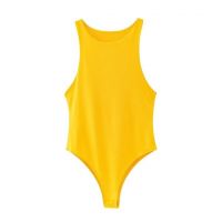 Body pentru femei cu bretele largi galben L