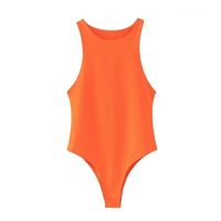 Body pentru femei cu bretele largi portocale L