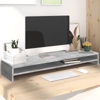 vidaXL Suport monitor, gri beton, 100x24x13 cm, lemn prelucrat