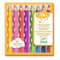 Creioane colorate pentru bebelusi - 8 buc. | Djeco