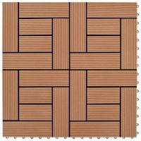 Set de 11 bucăți de plăci 30 x 30 cm din WPC 1 mp, maro