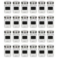 vidaXL Borcane de depozitare cu etichetă, 24 buc., 300 ml