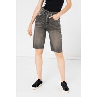 Bermude de denim cu aspect decolorat