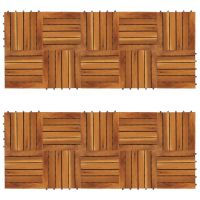 Set dale din lemn de salcâm cu model vertical 30 x 30 cm, 20 buc.