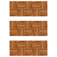Set dale din lemn de salcâm cu model vertical 30 x 30 cm, 30 buc.