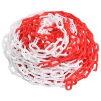 vidaXL Lanțuri de avertizare, roșu și alb, 100 m, Ø4 mm, plastic