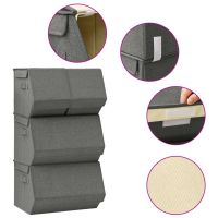 vidaXL Set cutii depozitare stivuibile, 4 piese, antracit, textil