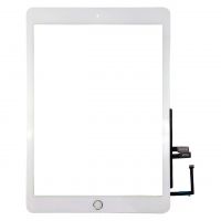 Touchscreen Digitizer Apple iPad 6 A1893 cu buton home si adeziv Alb Geam Sticla Tableta
