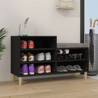 vidaXL Pantofar, negru, 102x36x60 cm, lemn compozit