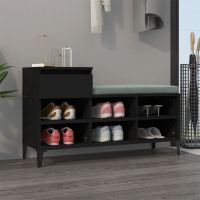 vidaXL Pantofar, negru, 102x36x60 cm, lemn compozit