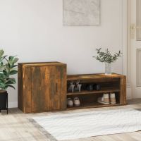 vidaXL Pantofar, stejar fumuriu, 130x35x54 cm, lemn compozit