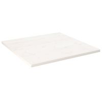 vidaXL Blat de masă, alb, 80x80x2,5 cm, lemn masiv de pin, pătrat
