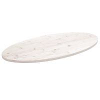 vidaXL Blat de masă, alb, 90x45x2,5 cm, lemn masiv de pin, oval