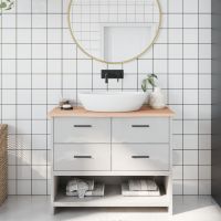 vidaXL Blat de baie, 100x40x2 cm, lemn masiv netratat