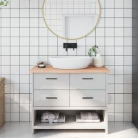 vidaXL Blat de baie, 100x40x(2-4) cm, lemn masiv netratat