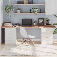 vidaXL Blat de masă maro 220x60x(2-4) cm, lemn masiv stejar tratat