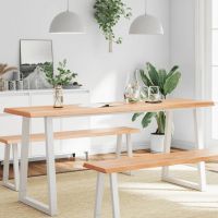 vidaXL Blat masă, 180x40x(2-6) cm, maro, lemn tratat contur organic