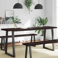 vidaXL Blat masă, 180x50x(2-4) cm, maro, lemn tratat contur organic