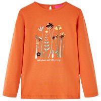 Tricou pentru copii cu mâneci lungi, portocaliu ars, 128