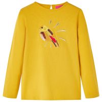 Tricou pentru copii cu mâneci lungi, ocru închis, 116