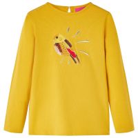 Tricou pentru copii cu mâneci lungi, ocru închis, 128