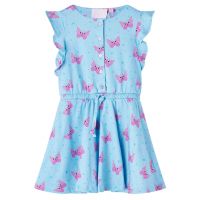 Rochie de copii cu nasturi fără mâneci, albastru 104