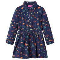 Rochie pentru copii cu mâneci lungi, bleumarin, 116
