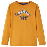 Tricou pentru copii cu mâneci lungi ocru închis 128