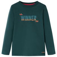 Tricou de copii cu mâneci lungi verde închis 92