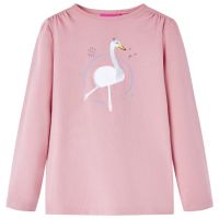 Tricou pentru copii cu mâneci lungi, roz deschis, 128