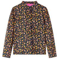 Cămașă pentru copii cu guler tip bandă, bleumarin 116
