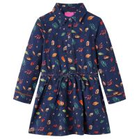 Rochie cu mâneci lungi pentru copii, bleumarin, 92