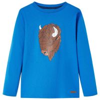 Tricou de copii cu mâneci lungi, albastru cobalt, 140