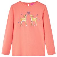 Tricou de copii cu mâneci lungi, corai, 104