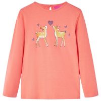 Tricou de copii cu mâneci lungi, corai, 128