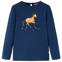 Tricou pentru copii cu mâneci lungi, bleumarin, 140