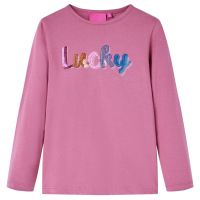 Tricou de copii cu mâneci lungi, zmeuriu, 116