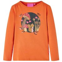 Tricou pentru copii cu mâneci lungi, portocaliu ars, 128