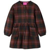 Rochie pentru copii cu mâneci lungi, coniac, 128
