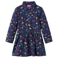 Rochie pentru copii cu mâneci lungi, bleumarin, 128