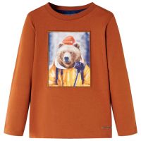 Tricou pentru copii cu mâneci lungi, portocaliu ars, 128