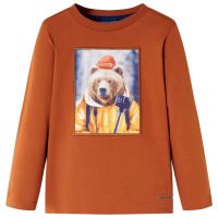 Tricou pentru copii cu mâneci lungi, portocaliu ars, 140