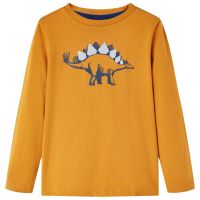 Tricou pentru copii cu mâneci lungi ocru închis 92