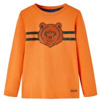 Tricou de copii cu mâneci lungi, portocaliu închis, 140