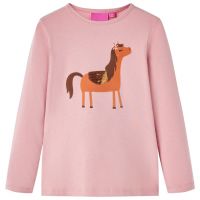 Tricou pentru copii cu mâneci lungi, roz deschis, 104